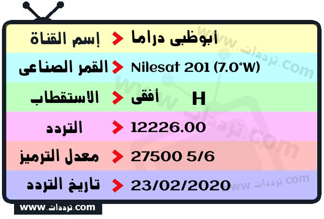 تردد قناة أبوظبي دراما على القمر نايل سات 201 7 غرب 2024
